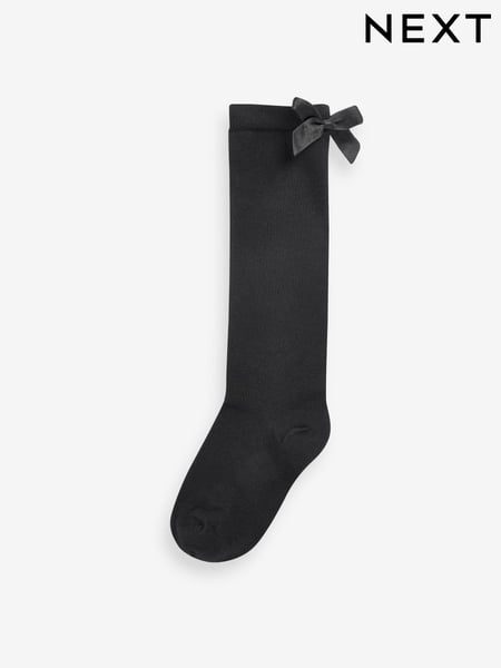 Black 2 Pack Cotton Rich Bow Knee High Socks (558088) | € 7 - € 9
