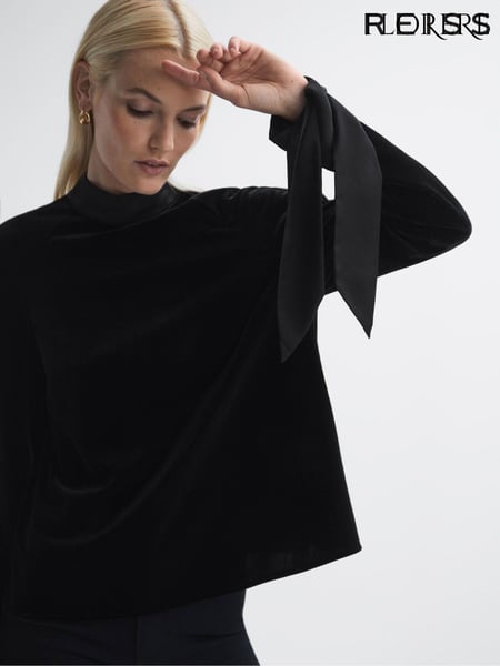 Florere Velvet Satin Detail Blouse (564071) | € 231