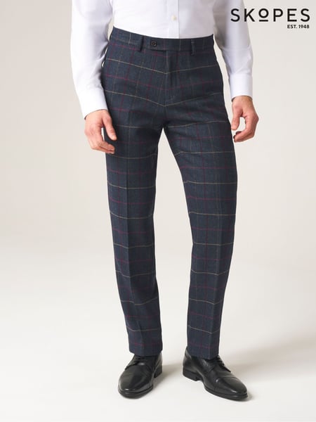 Skopes Blue Doyle Tweed Tailored Wool Blend Trousers (564880) | € 123