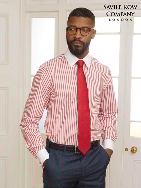Savile Row Company Classic Fit 100% Cotton Stripe Double Cuff Shirt (569202) | € 86
