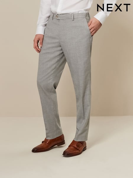 Grey Tailored Fit Textured Suit Trousers (570269) | € 12