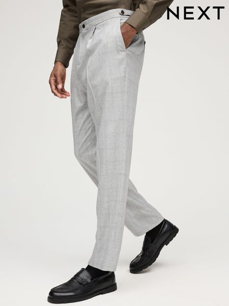 Grey Check Button Side Adjuster Trousers (571626) | € 10