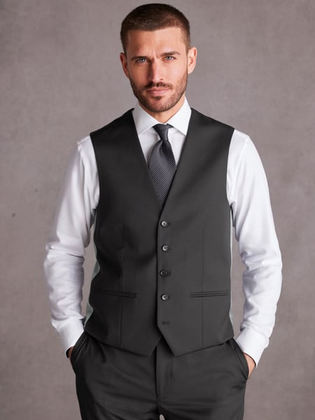 Black Signature Wool Suit: Waistcoat (571963) | € 18