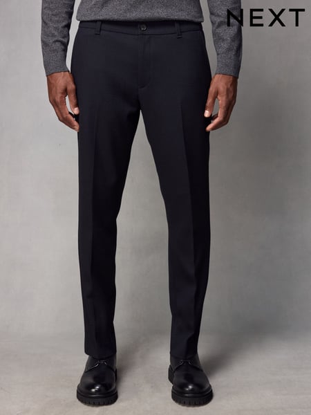 Navy Blue Elasticated Waist Smart Wool Blend Joggers (573106) | € 73