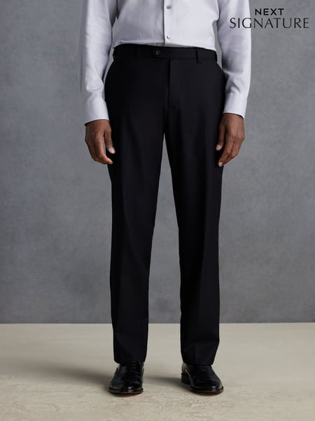 Black Slim Fit Signature 100% Wool Trousers With Motion Flex Waistband (573167) | € 103