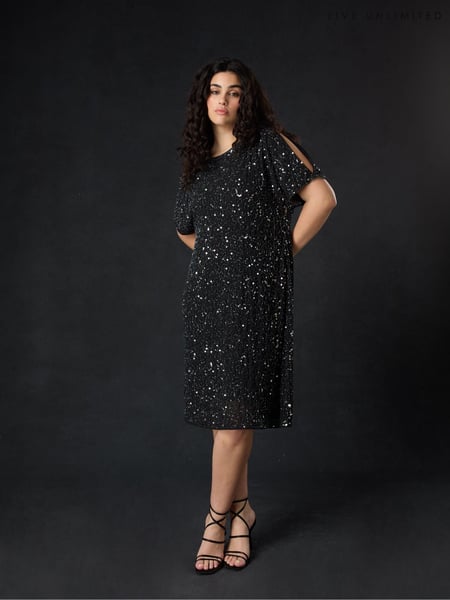 Live Unlimited Black Curve Embellished Cold Shoulder Dress (574979) | € 279