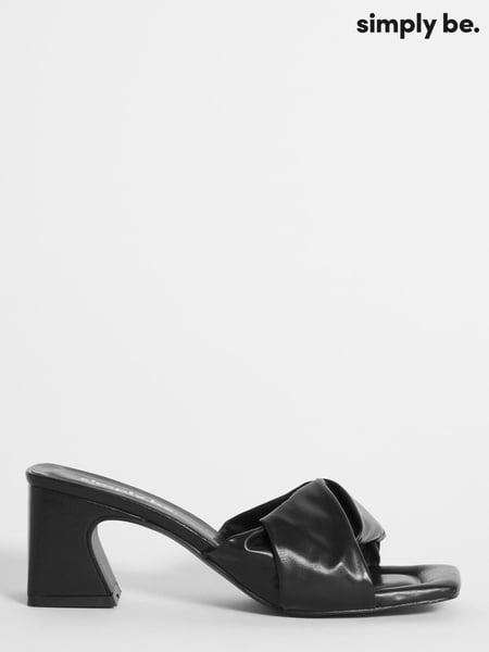 Simply Be Black Soft Volume Twist Low Block Heel Mule Sandals (575312) | € 21