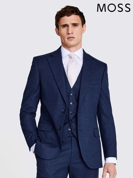 MOSS Blue Tailored Fit Flannel Jacket (578940) | € 232
