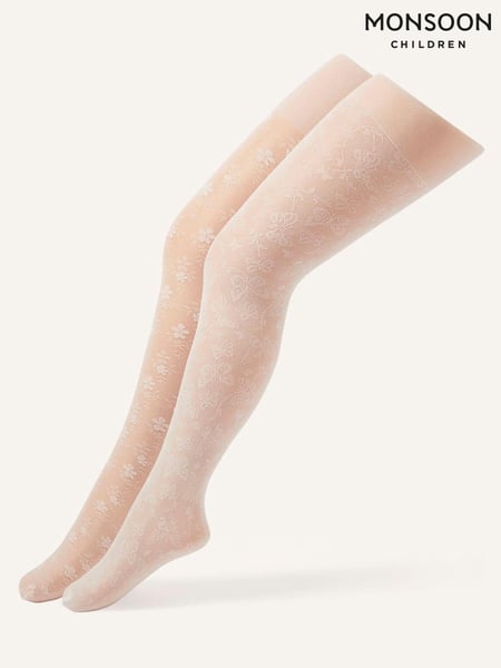 Monsoon Natural Floral Lace Tights 2 Pack (581993) | € 27 - € 28