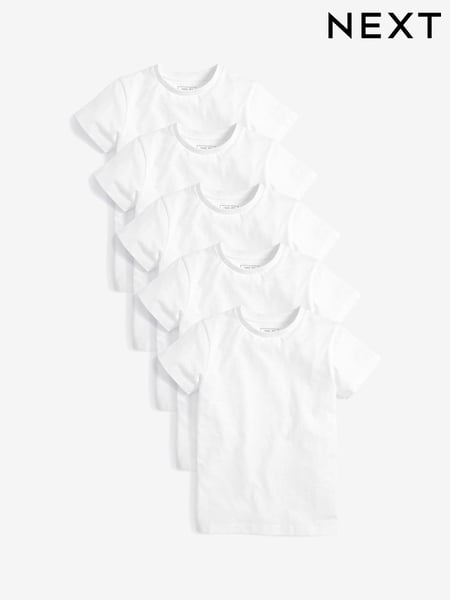 White Short Sleeve T-Shirts 5 Pack (3-16yrs) (585857) | € 28 - € 37