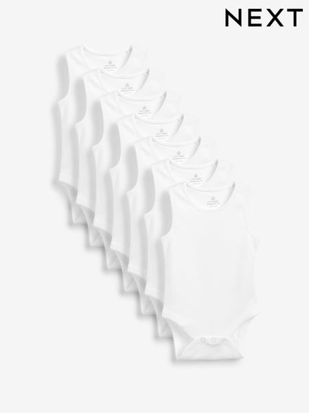 White 7 Pack Baby Vest Bodysuits (585931) | € 16 - € 18