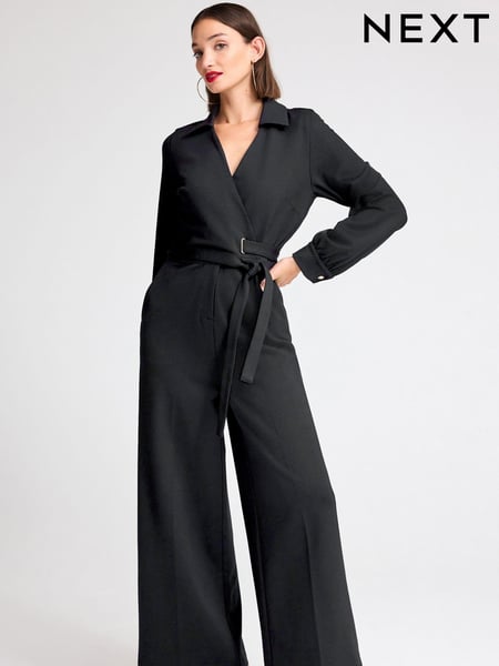 Black Ponte Long Sleeve Wide Leg Jumpsuit (598104) | € 18