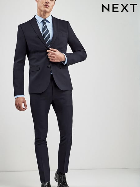 Navy Blue Super Skinny Fit Stretch Tonic Suit: Jacket (602691) | € 26