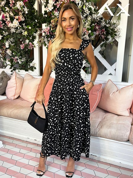 Printed Frill Strap Midi Dress (603466) | € 54