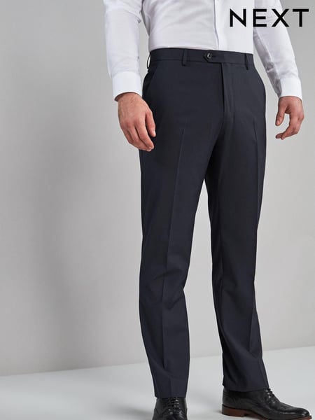 Navy Blue Regular Fit Stretch Smart Trousers (603745) | € 36