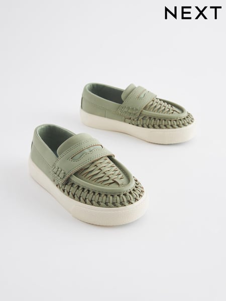 Sage Green Standard Fit (F) Woven Loafers (604221) | € 5 - € 6
