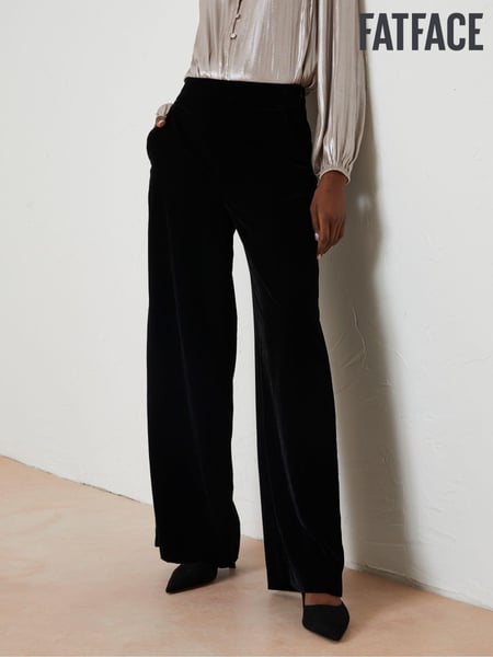 FatFace Black Wide Leg Velvet Trousers (607181) | € 54