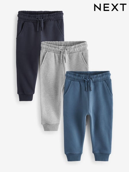 Blue/Charcoal/Black Soft Touch Joggers 3 Pack (3mths-7yrs) (609382) | € 31 - € 37