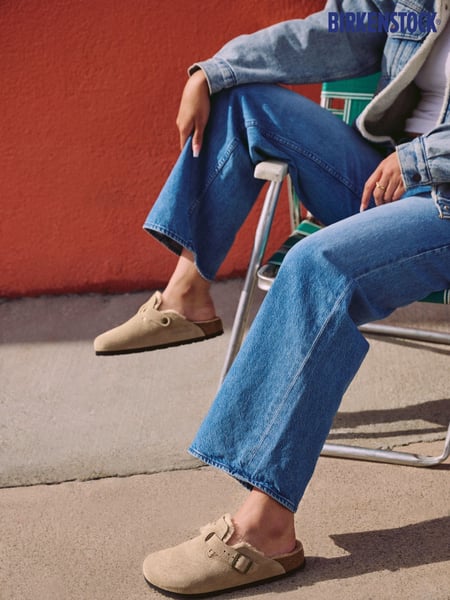 Grau - Birkenstock Boston Shearling Suede Clogs (611333) | 250 €