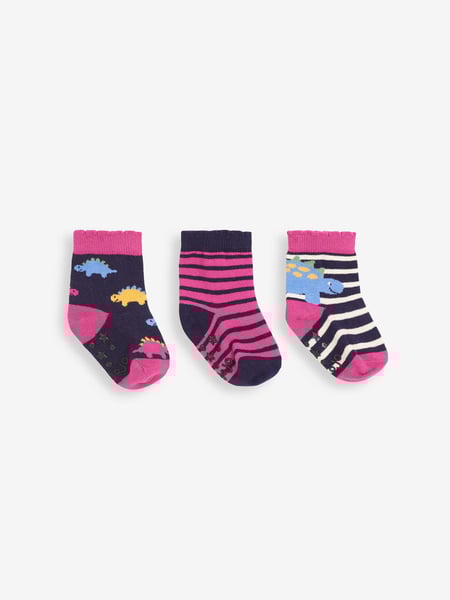 JoJo Maman Bébé Navy Blue Dino Socks 3 Pack (613034) | € 15