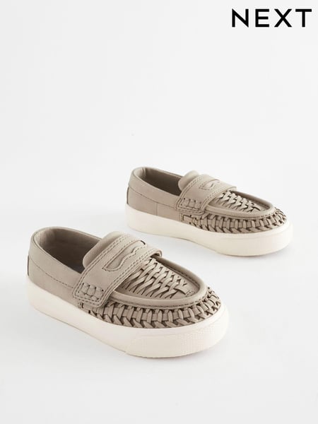Grey Standard Fit (F) Woven Loafers (613918) | € 5 - € 6