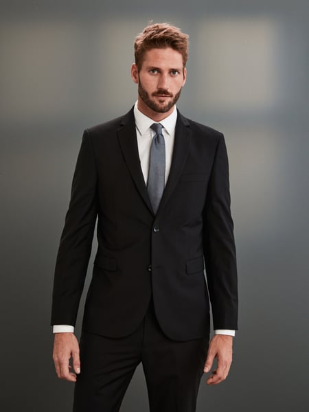 Black Slim Signature Tollegno Italian Wool Suit Jacket (618629) | € 38
