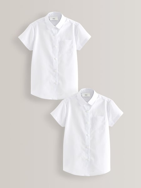 White 2 Pack Short Sleeve Curved Collar School Shirt (3-16yrs) (619431) | € 13 - € 20