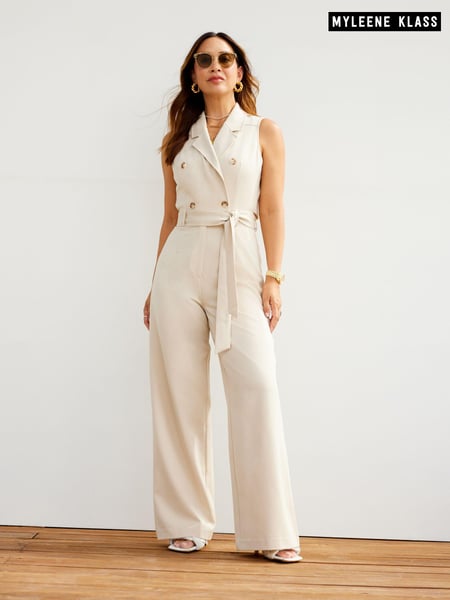 Myleene Klass Cream Sleeveless Tailored Jumpsuit (622393) | € 23