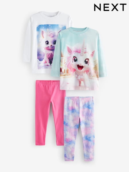 Unicorn Leggings 100% Cotton Pyjamas 2 Pack (3-12yrs) (623414) | € 25 - € 30