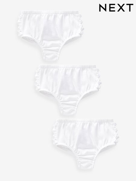 White Baby 100% Cotton Knickers 3 Pack (0mths-2yrs) (623936) | € 11