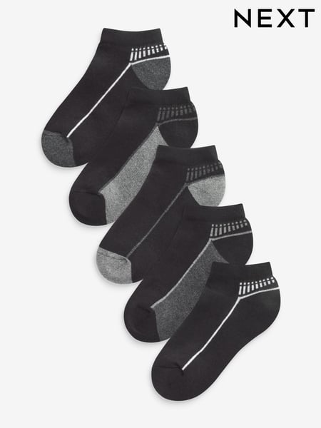 Monochrome Cushioned Footbed Sports Trainers Socks 5 Pack (624660) | € 10 - € 13