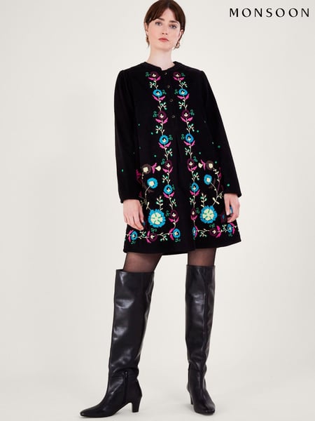 Monsoon Black Cord Embroidered Kim Short Dress (625600) | € 66