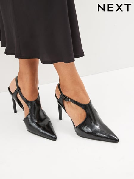 Black Forever Comfort® Point Toe Cut-Out Heel Shoes (626453) | € 15