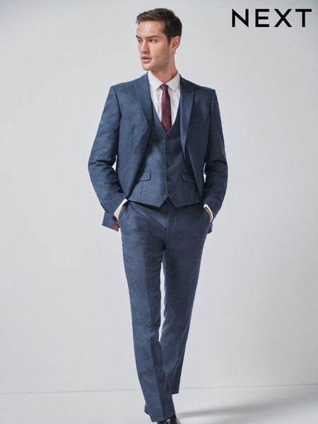 Blue Slim Fit Wool Donegal Suit (628961) | € 32