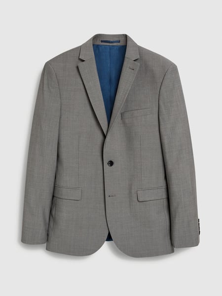 Light Grey Slim Signature Tollegno Italian Wool Suit Jacket (631908) | € 38