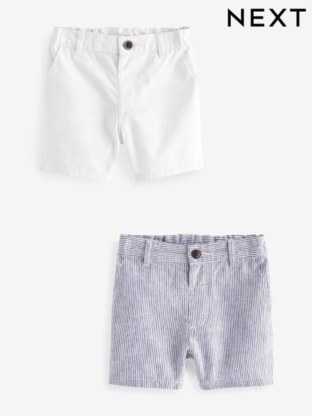 White/Blue Chinos Shorts 3 Pack (3mths-7yrs) (632094) | € 18 - € 24