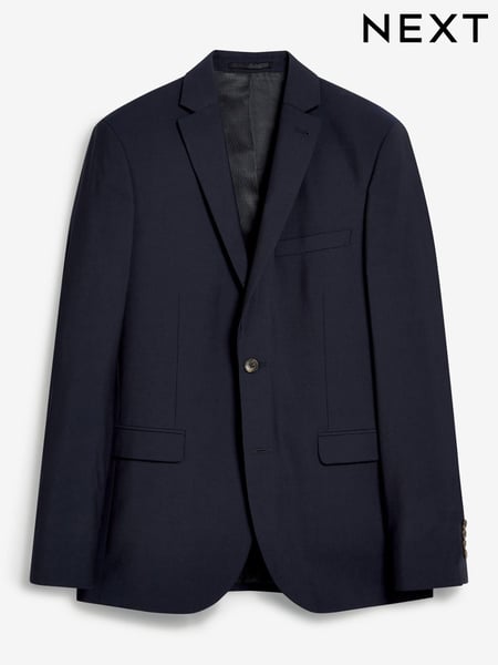 Navy Blue Slim Signature Tollegno Italian Wool Suit Jacket (632624) | € 19