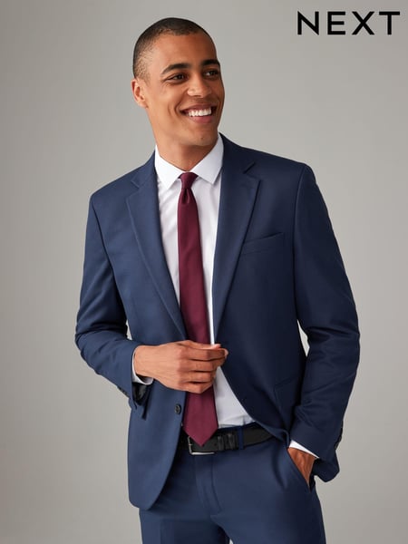 Bright Blue Regular Fit Textured Suit Jacket (632963) | € 96