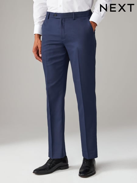 Bright Blue Regular Fit Textured Suit Trousers (632966) | € 52