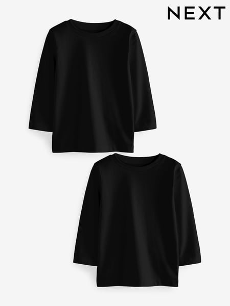 Black 2 Pack Long Sleeve T-Shirts 2 Pack (3mths-7yrs) (633399) | € 10 - € 16