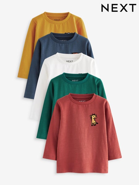 Multi Animal Long Sleeve T-Shirts 5 Pack (3mths-7yrs) (642498) | € 30 - € 35