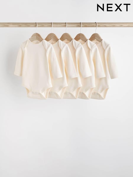 Cream Essential Baby Long Sleeve Bodysuits 5 Pack (642730) | € 13 - € 16