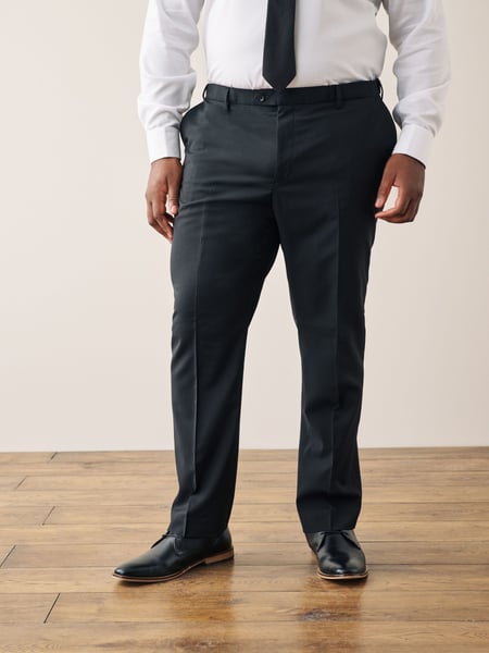 Black Regular Fit Signature Tollegno Wool Suit: Trousers (642971) | € 20