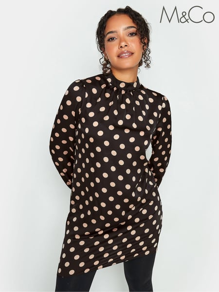 M&Co Black High Neck Tie Tunic (644729) | € 18
