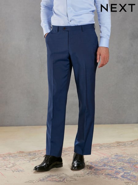 Blue Regular Fit Signature Tollegno Wool Suit: Trousers (645342) | € 20