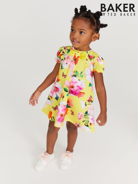 Baker by Ted Baker Yellow Floral Jersey Dress (647097) | € 23 - € 25