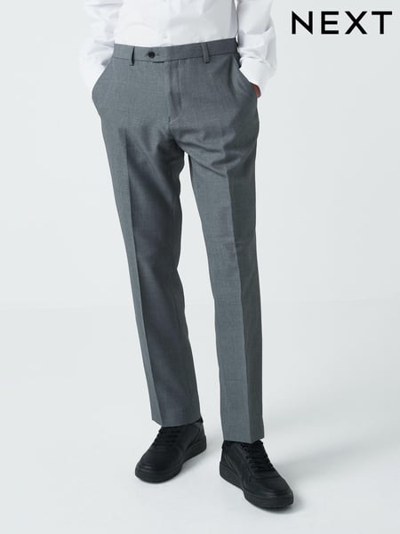 Light Grey Slim Machine Washable Plain Front Smart Trousers (648150) | € 30