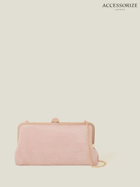 Accessorize Pink Suedette Clip Frame Clutch Bag (653572) | € 39