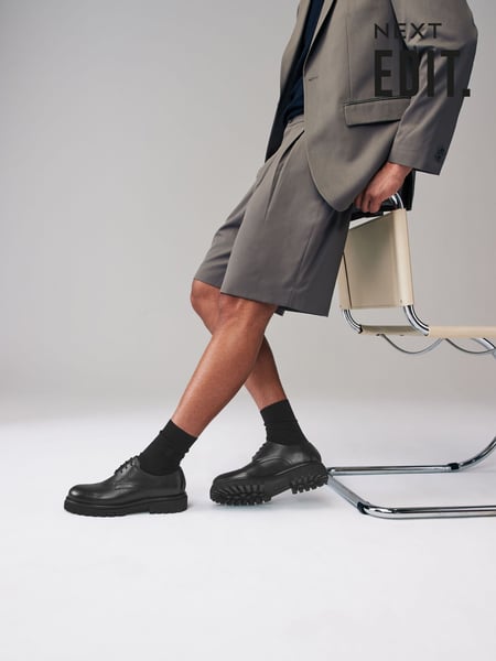 Schwarz - EDIT Leather Cleated Derby Shoes (653641) | 36 €