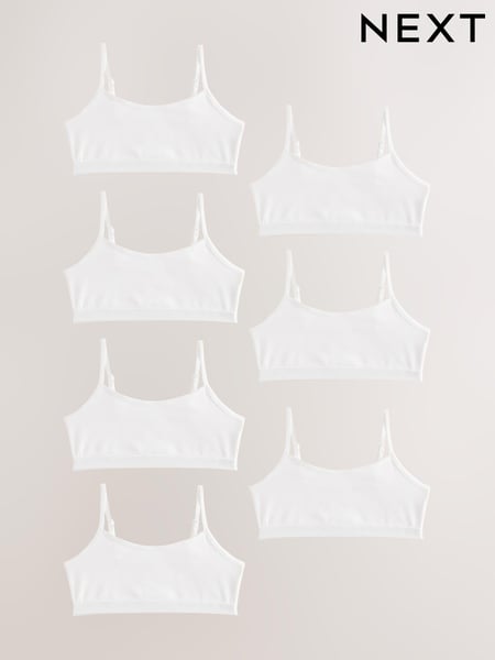 White Heart Lace Trim Strappy Crop Tops 7 Pack (5-16yrs) (660445) | € 18 - € 25